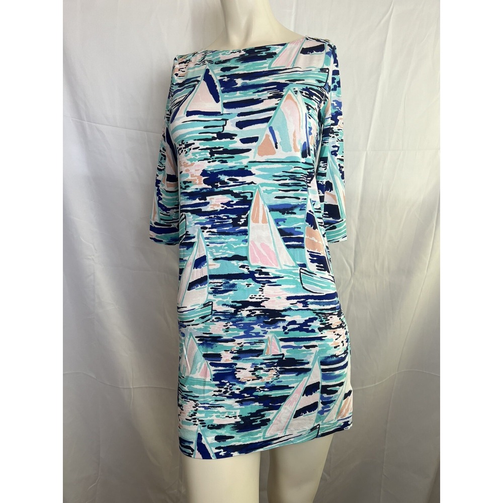 LILLY PULITZER Girls Size XL 12-14 Dress SAILBOAT Beach Colorful Preppy